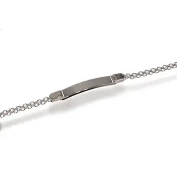 

Silver Bracelet with chain bismark and middle plate brightness with bezel