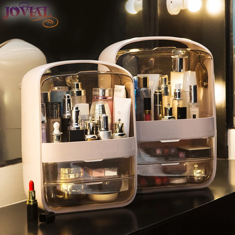 

Makeup Organizer New Multifunctional Square Desktop Portable ABS Plastic Cover Drawer Dustproof Waterproof Cosmetic Storage Box