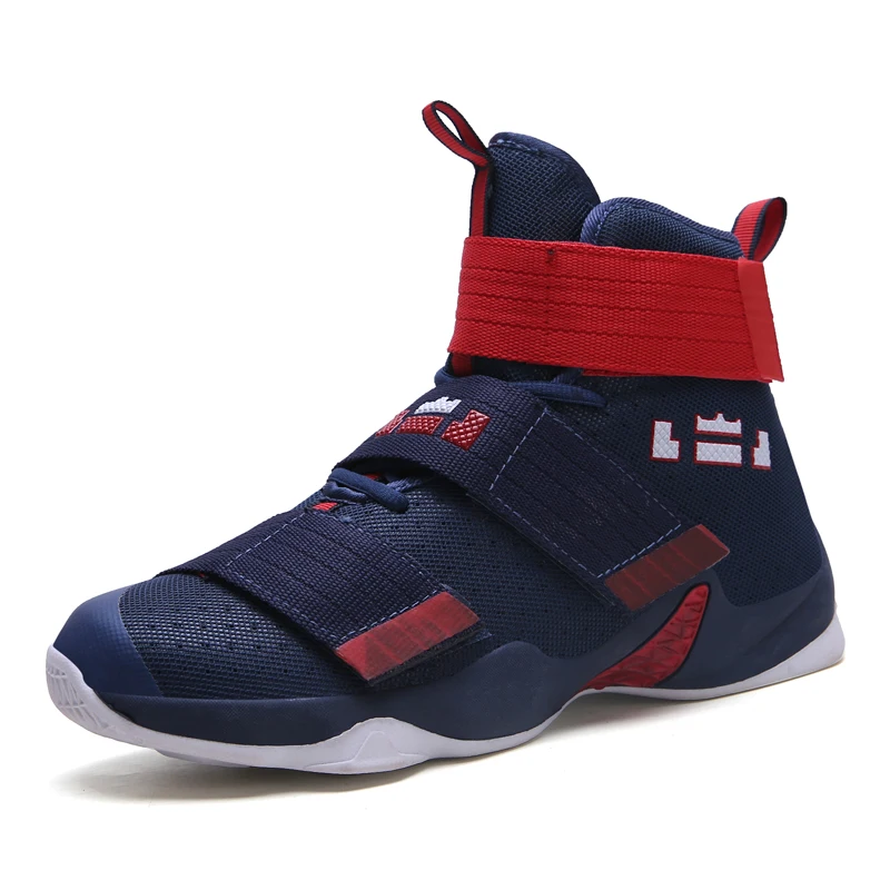 Мужская баскетбольная обувь Lebron James, дышащая спортивная обувь, мужские ботильоны, баскетбольные кроссовки, амортизирующая Обувь Jordan, унисекс - Цвет: 2089darkblue