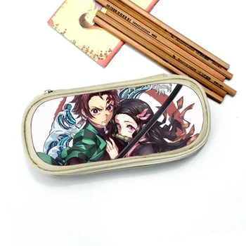 

Students Pencil Bag Teenager Girls Boys Pencil Box Demon Slayer: Kimetsu No Yaiba Pen Pouch Kids Supplies Stationery Storage Box