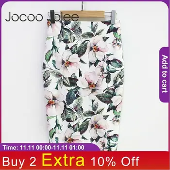 

Jocoo Jolee 2019 Summer Pencil Skirt Women High Waist Floral Print Skirts Vintage Elegant Office Lady Bodycon Midi Skirt Mujer
