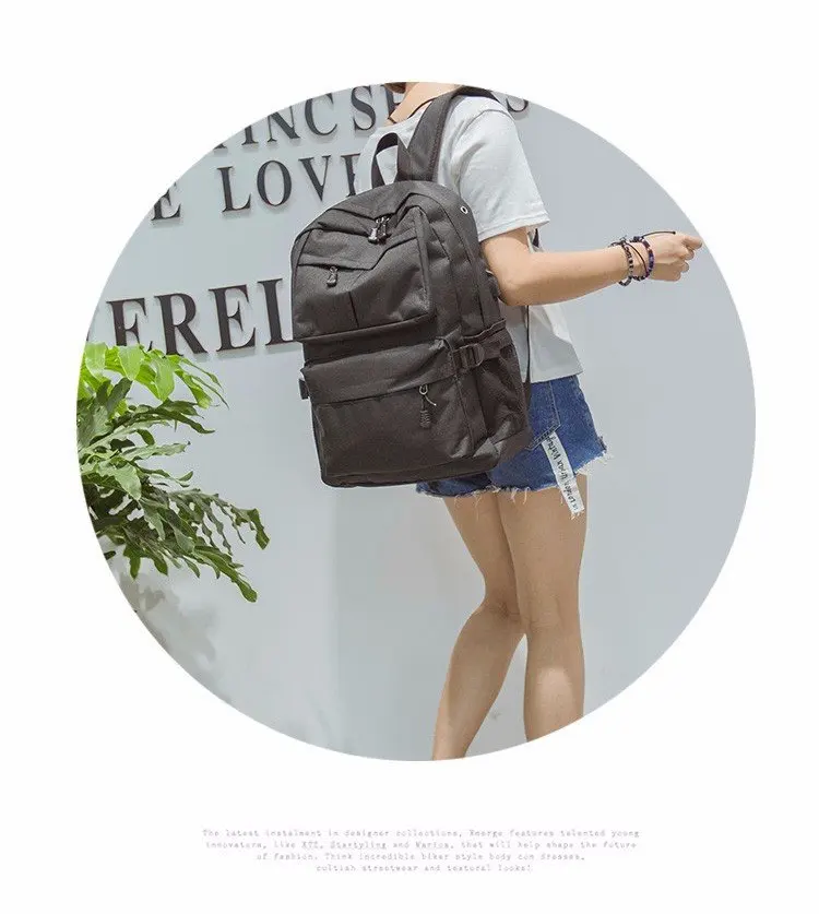 Cross Border Supply of Goods Korean-style Casual Backpack Computer Multi-functional USB Backpack Travel Backpack Schoolbag