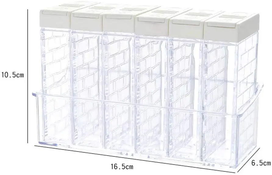 6 сетчатый органайзер, коробка для приправ, банка для специй, контейнер для хранения приправ с подносом для соли, сахарной корочки, перца, кухонный инструмент для хранения