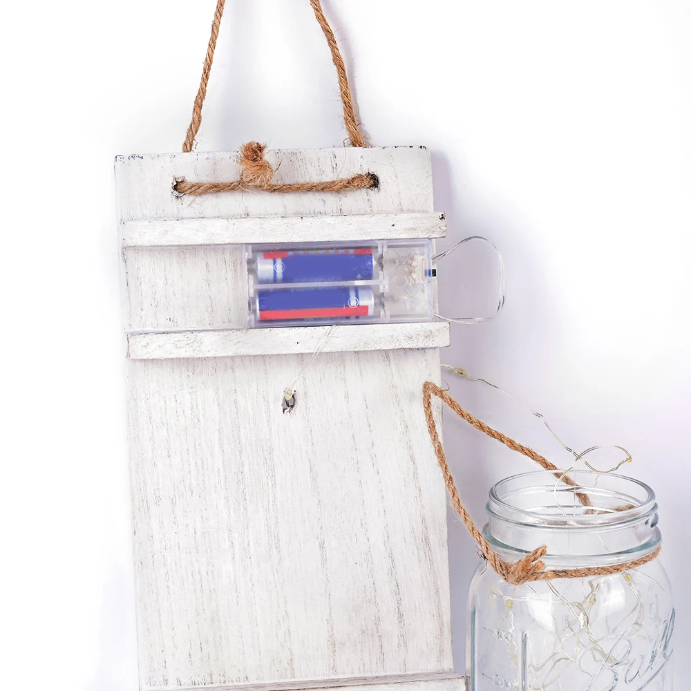 2 шт./компл. ins горячий настенный светильник белая деревянная доска Mason Jar бра обновление функции дистанционного управления DIY домашний настенный Декор водонепроницаемый