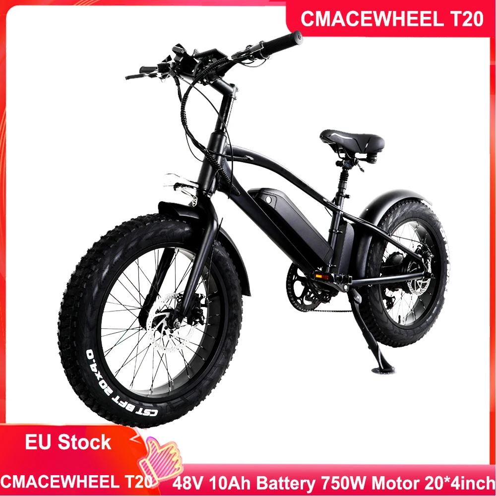 

EU Stock CMACEWHEEL T20 48V 15Ah Аккумулятор 750W Motor 20*4inch Wide Tire Electric Bike Бесплатная доставка 3-5 рабочих дней
