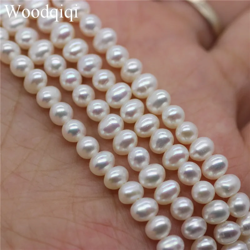 

Freshwater pearl beads Natural White Potato high quality For DIY Necklace Bracelat Jewelry Making Finding 40cm 1 strand 5.5-6mm