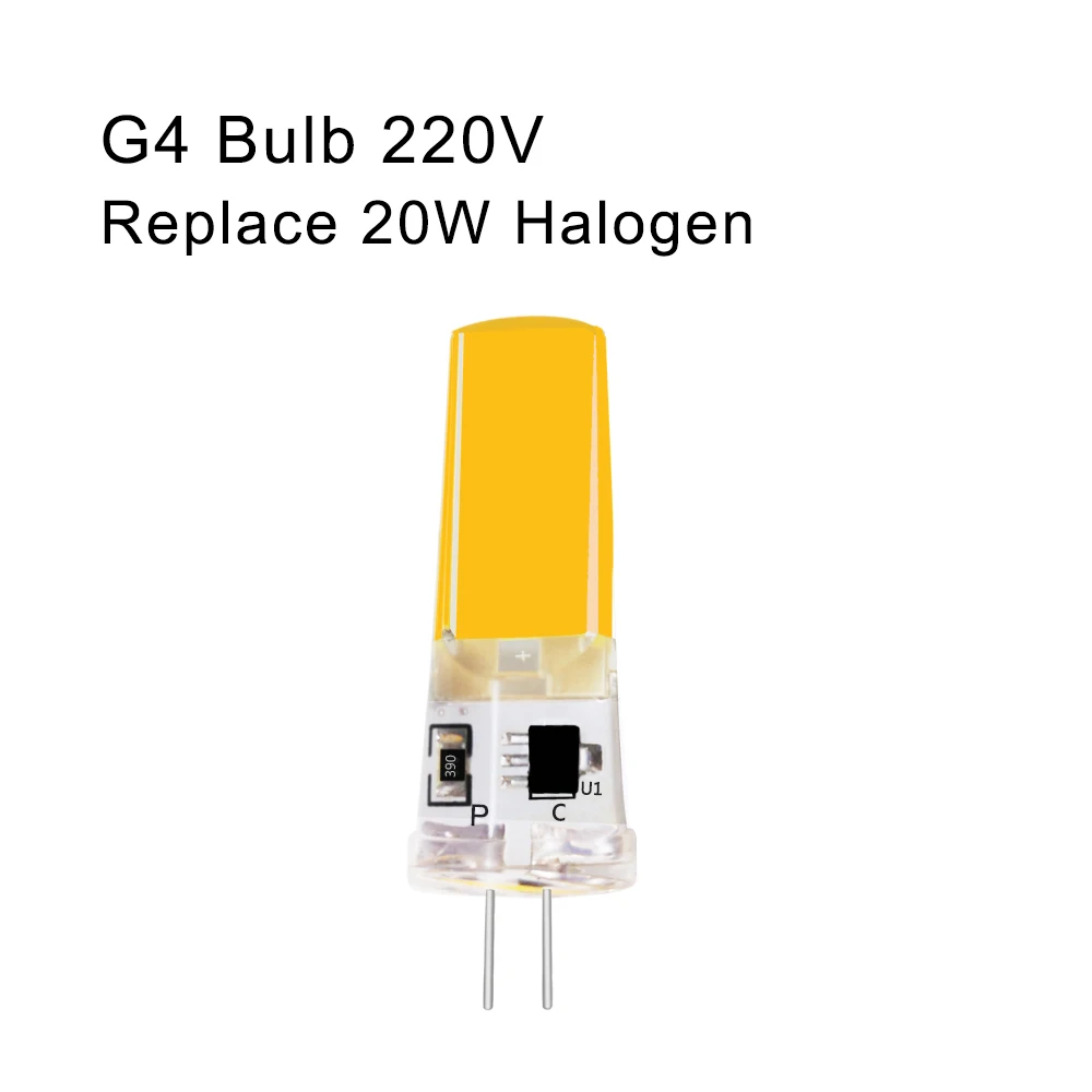 ACDC 12 В 220 В мини G4 светодиодный G9 COB лампы свечи Силиконовые огни заменить 10 Вт 20 Вт 35 Вт 50 Вт галогенная лампа люстра-прожектор - Испускаемый цвет: G4 R20W 220V