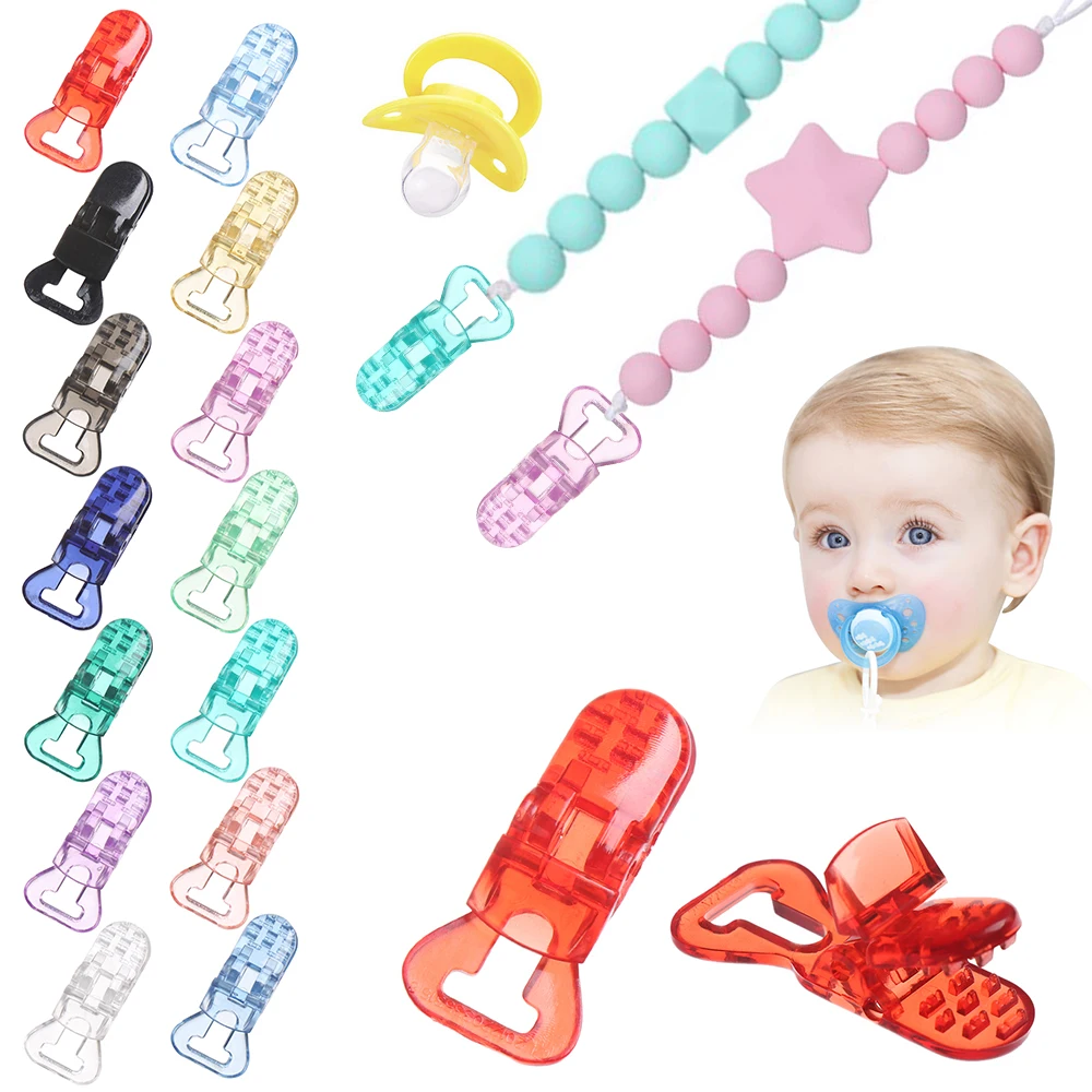 

1PC Transparent Baby Pacifier Clips Solid Plastic Soother Holder Anti-drop Accessory Clip ID Card Sling Clip Multipurpose Clip