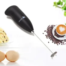 1 Uds batidor eléctrico de huevos batidor de huevos negro agitador de leche Espumador batidor mezclador de leche tratamiento de jugo agitador de café