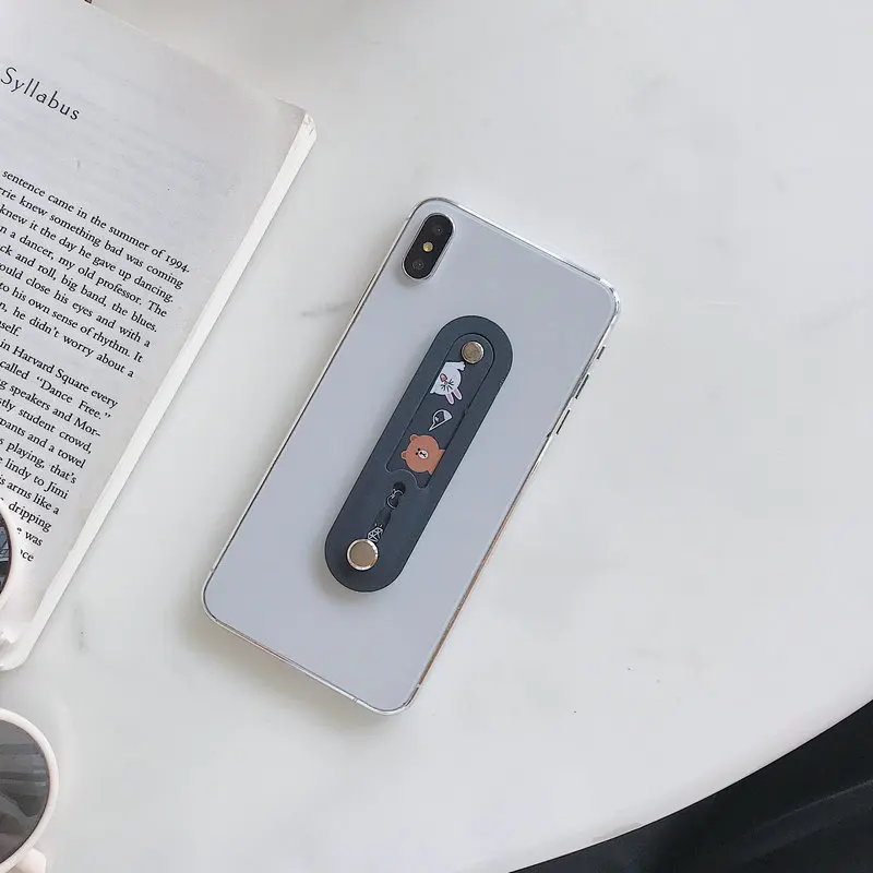 Для iphone Универсальная Розетка телефон кронштейн Кронштейн удлинитель телескопическая ручка телефон кронштейн палец милый мультик держатель - Цвет: A