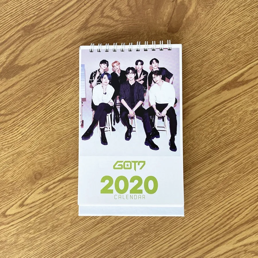 Kpop BLACKPINK GOT7 SEVENTEEN TWICE в стиле группы Bangtan Boys Настольный календарь Мода Calendar календарь вентиляторы коллекция подарки, Прямая поставка - Цвет: GOT7