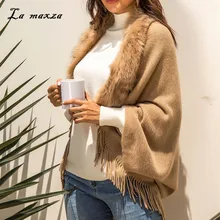 Большой размер зимний сексуальный свитер для женщин Повседневный свитер-пончо рукав «летучая мышь» вязаный свитер