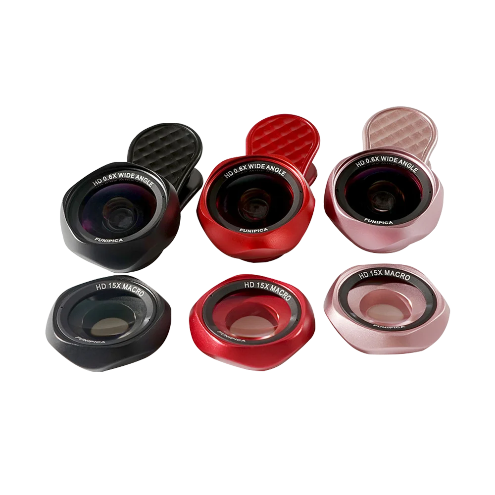 

phone lens Fisheye 0.6x Wide Angle Zoom lens fish eye 15x macro lenses Camera Kits with Clip lens on the phone for smartphone