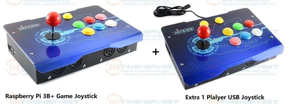 Raspberry Pi 3B plus семейная игровая консоль с USB джойстиком для 2 плеера ТВ боевой аркадный джойстик с 4 ядрами cpu HDMI выход