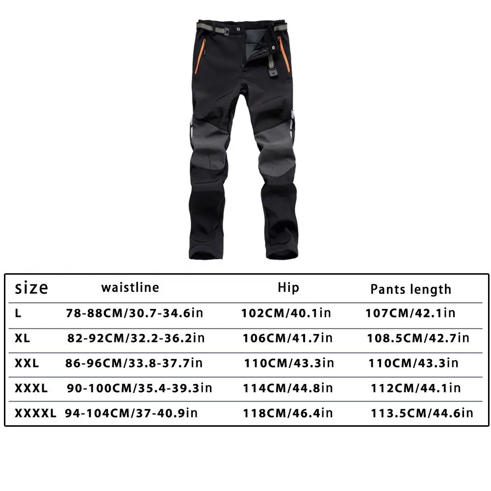 Sport Lined Waist Marled Sweatpants Men Winter Waterproof Running Pants Exercise Outdoor Jogging Sports Workout Trousers