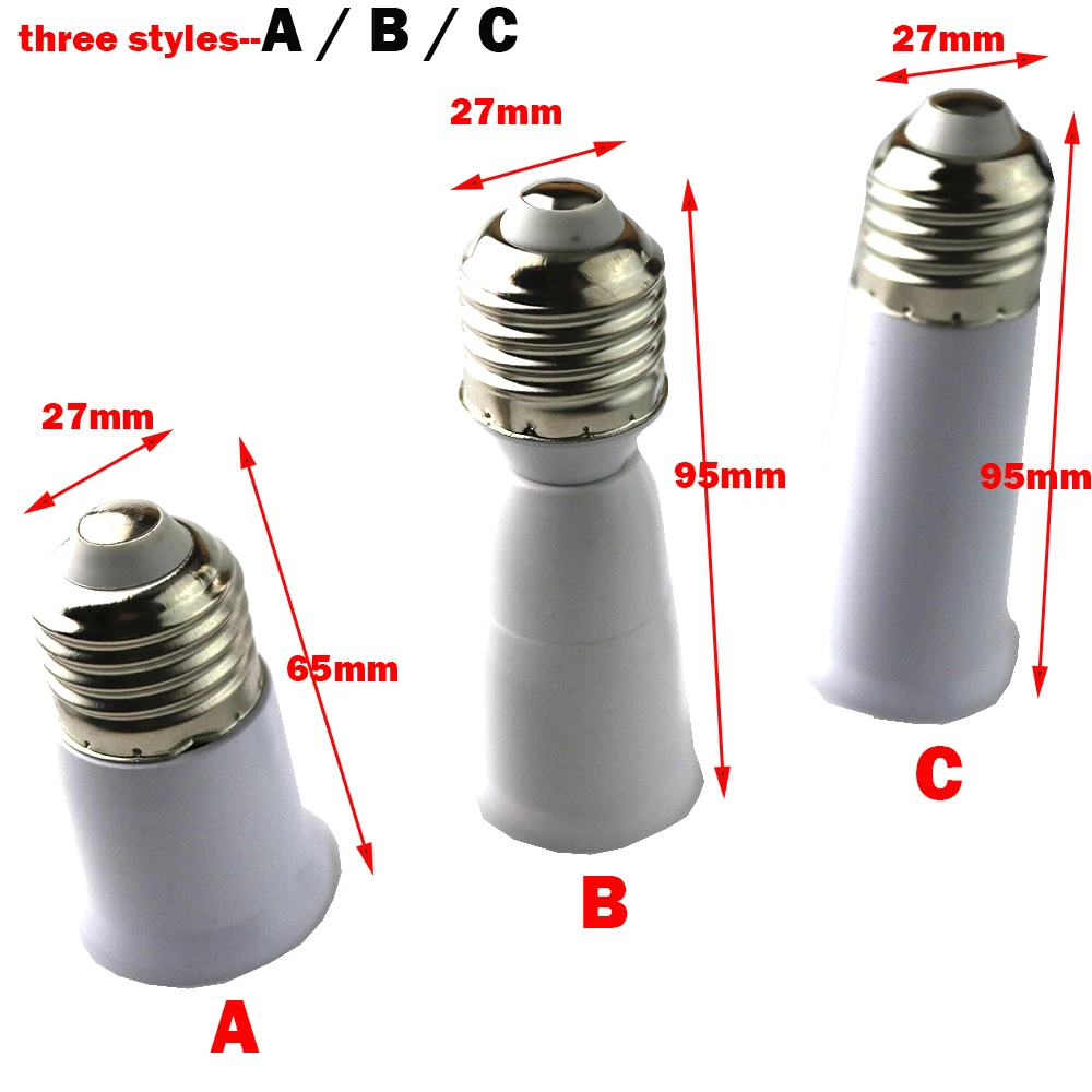 65mm-95mm-E27-To-E27-Socket-Extension-Base-Bulb-Adapter-Converter-Holder-For-LED-Halogen-CFL