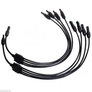

4 Pairs of Y Branch Solar Panel Adapter Connector M/FFFF1 to 4 for Solar Wire Cable Connection