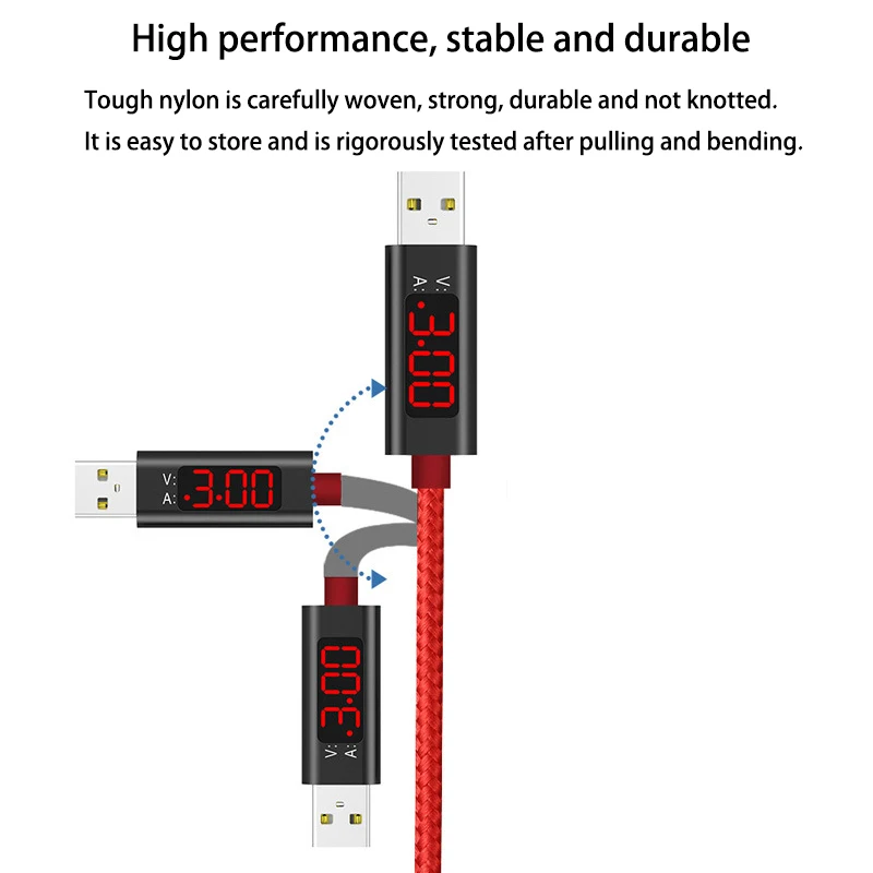 AC27 3A(Max usb type C для samsung Xiaomi huawei Быстрая зарядка USB C с цифровым дисплеем кабель для мобильного телефона для One plus
