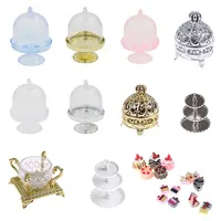 1/5pcs 3D Miniature Food DIY Craft For Dollhouse Mini Dessert Pan Cake Stand Fruit Tray and mini cake Doll Kitchen Toys 1