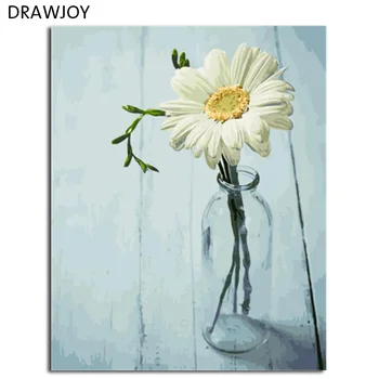 

DRAWJOY Framed Picture Painting By Numbers Modern Flower Home Decor For Living Room Hand Unique Gifts Picture Wall Art