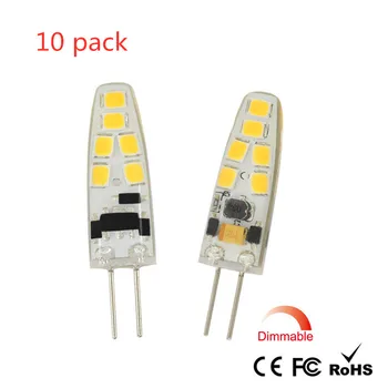 

(10-PACK) Dimming G4 LED lamp 12smd LED G4 bulb 3W ACDC 12 V LED light super bright chandelier lights replacement