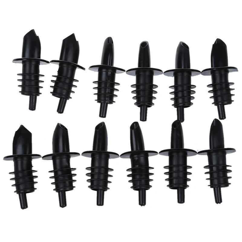 12pcs Plastic Free Flow Liquor Spirit Bottle Pourer Bar Wine Cocktail Drinks