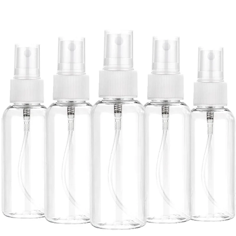 3/5/10pcs Refillable 10ml 30ml 50ml 60ml 100ml Clear PET Plastic Portable Spray Bottle Empty Perfume Bottles|Refillable Bottles| - AliExpress