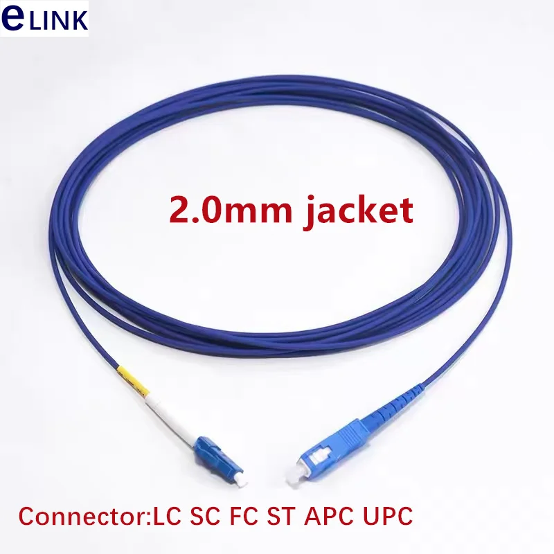 5pcs 1-10mtr 1C Armored 2.0mm Fiber Optic Patch Cord Simplex SM SC LC FC ftth jumper 1 core 2m 3m 5m 10m singlemode waterproof