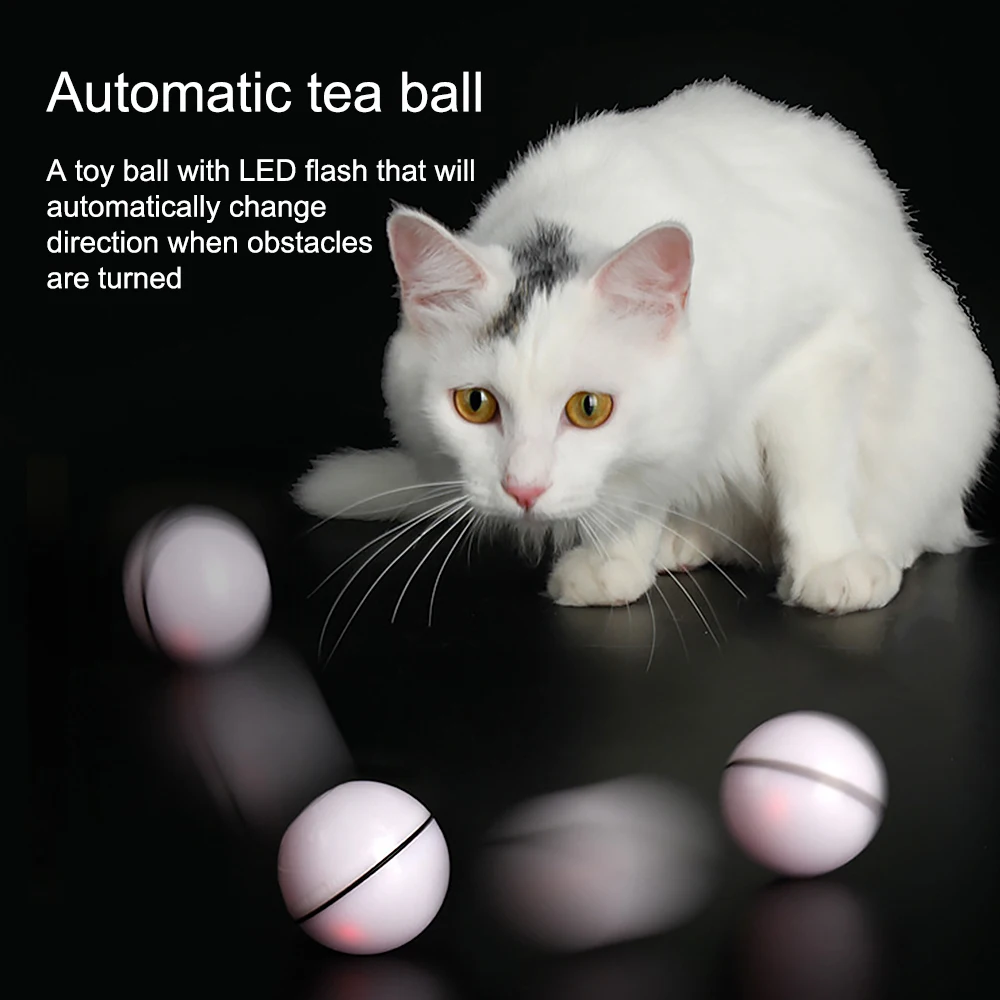 Прыгающий шар USB электрические игрушки для домашних животных волшебный роликовый шар для кошки светодиодный вращающийся флэш-шар Автоматическая вращающаяся игрушка для кошек собак детей
