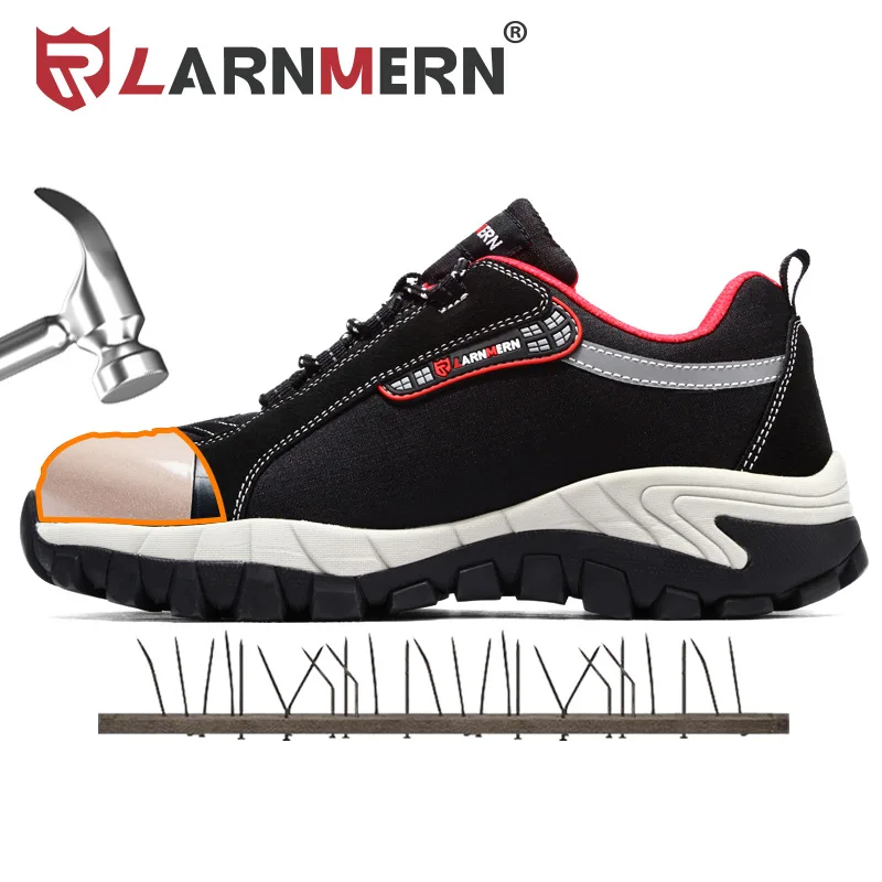 

LARNMERN Mens Work Shoes Steel Toe Safety Shoes Comfortable Lightweight Anti-smashing Non-slip Construction Protective Footwear