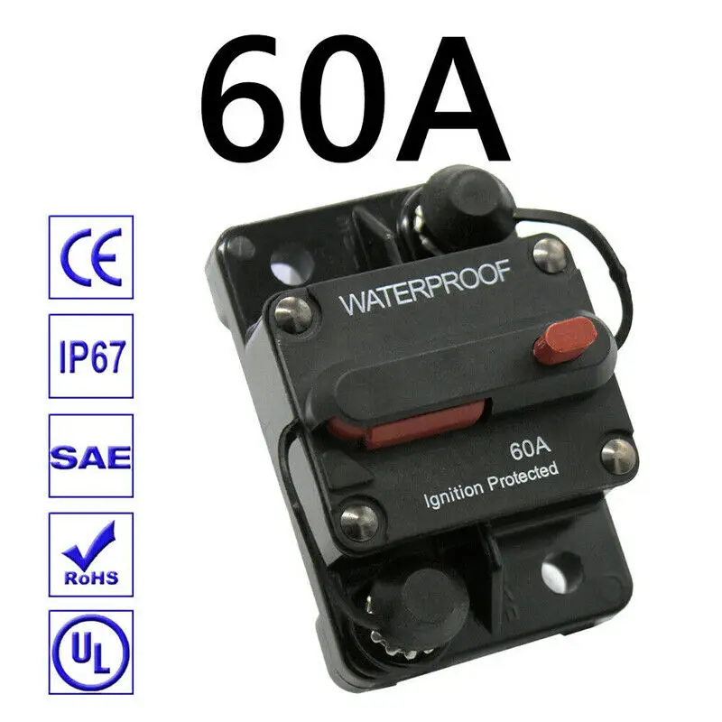 ANJOSHI Fuse Holders 30amp Inline Circuit Breaker 20-300A for Car Audio and Amps Overload Protection Reset Fuse Inverter 12V-24V DC Replace Fuses ANJOSHI Fuse Holders 30amp Inline Circuit Breaker 20-300A for Car Audio and Amps Overload Protection Reset Fuse Inverter 12V-24V DC Replace Fuses