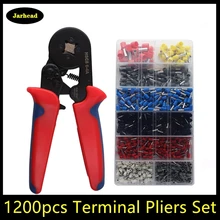 1200 pièces bornes pour Tube Type aiguille Type Terminal à sertir outil auto-ajustable HSC8 6-4 0.25-10mm2 23-10AWG pince à sertir