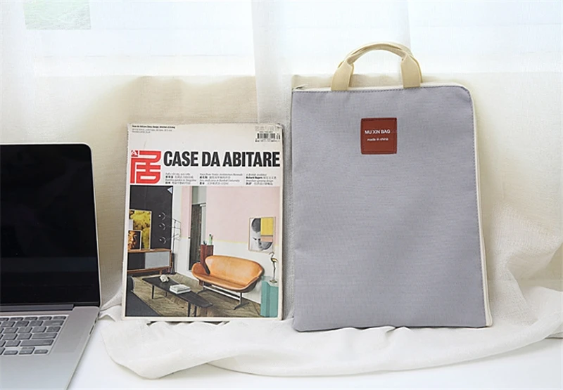 Холщовая Сумочка для документов, портфель, модная сумка для ноутбука, А4, сумка для файлов, портативный пакет для Ipad, на молнии, многофункциональная сумка