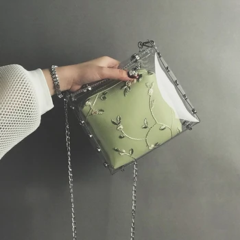 

MONNET CAUTHY New Arrival Totes Sweet Fashion Chic Style Transparent Jelly Crossbody Bag Solid Color White Pink Green Girls Bags