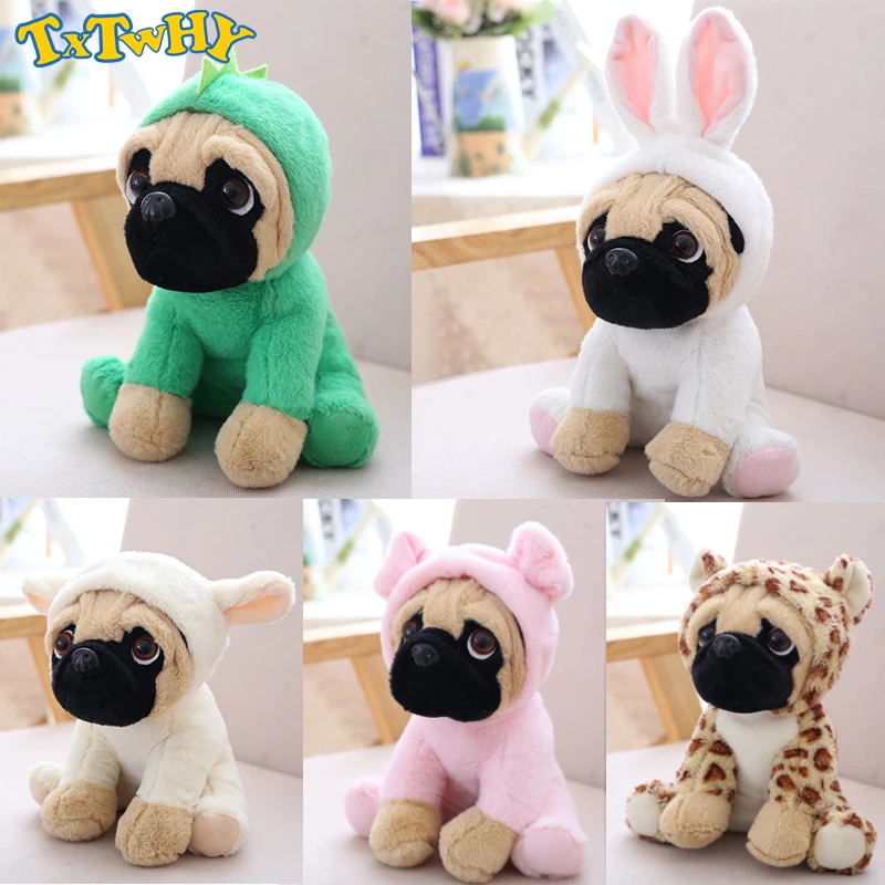 

Animals Pug Dog Plush Toys Dogs Cos Cosplay Dinosaur Rabbit Elephant lion Sheep leopard Stuffed Doll christmas gift for children