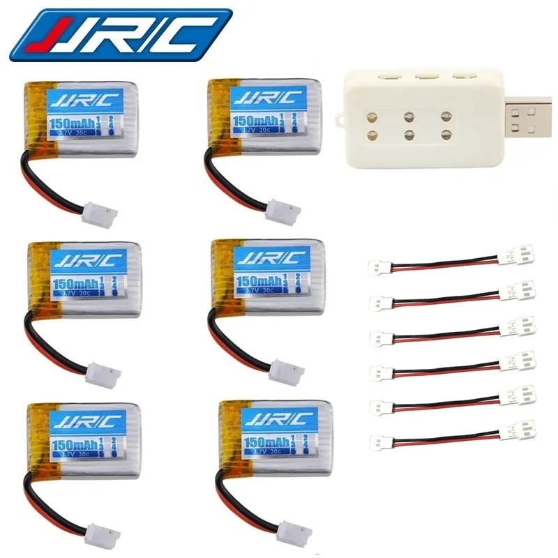 Зарядное устройство JJRC H36 (6 в 1) USB 3 7 150 мА · ч 30c для Дронов E010 E011 E012 E013 F36