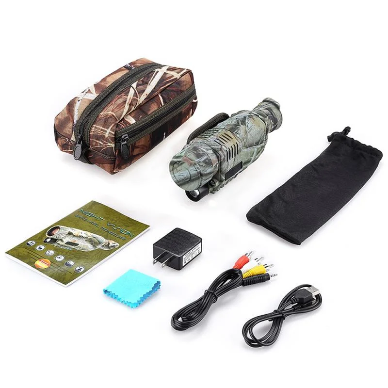 Полный Темный 5X40 400 м диапазон инфракрасного цифрового ночного видения монокуляры оптика телескоп для охоты камеры наблюдения
