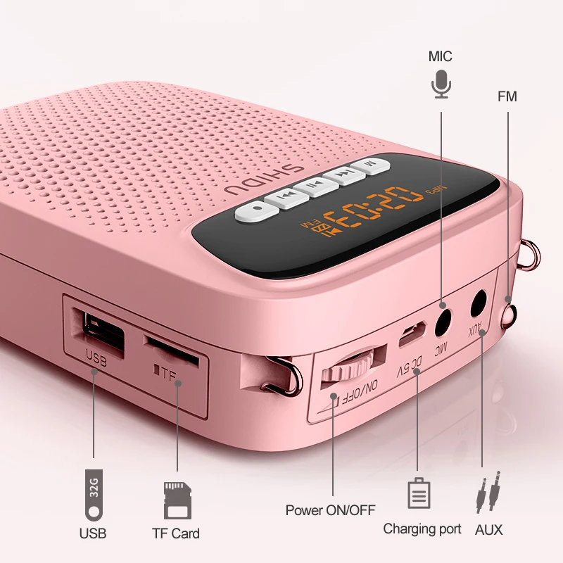 SHIDU 15W Rechargeable Voice Amplifier Portable