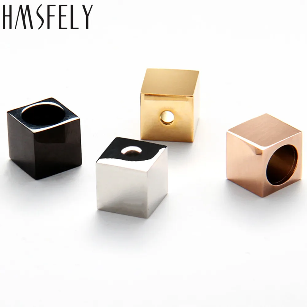 

HMSFELY 2mm Hole 316L Stainless Steel Plating Cube Beads Accessories For DIY Beaded Bracelet Making Findings 6mm Small Hole Bead