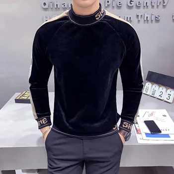 

Fashion Sweat Hoodies Slim Fit Fleece Sweatshirts Street Fashion Mens Casual 2020 Mens Hoodie Black Velvet Pullover