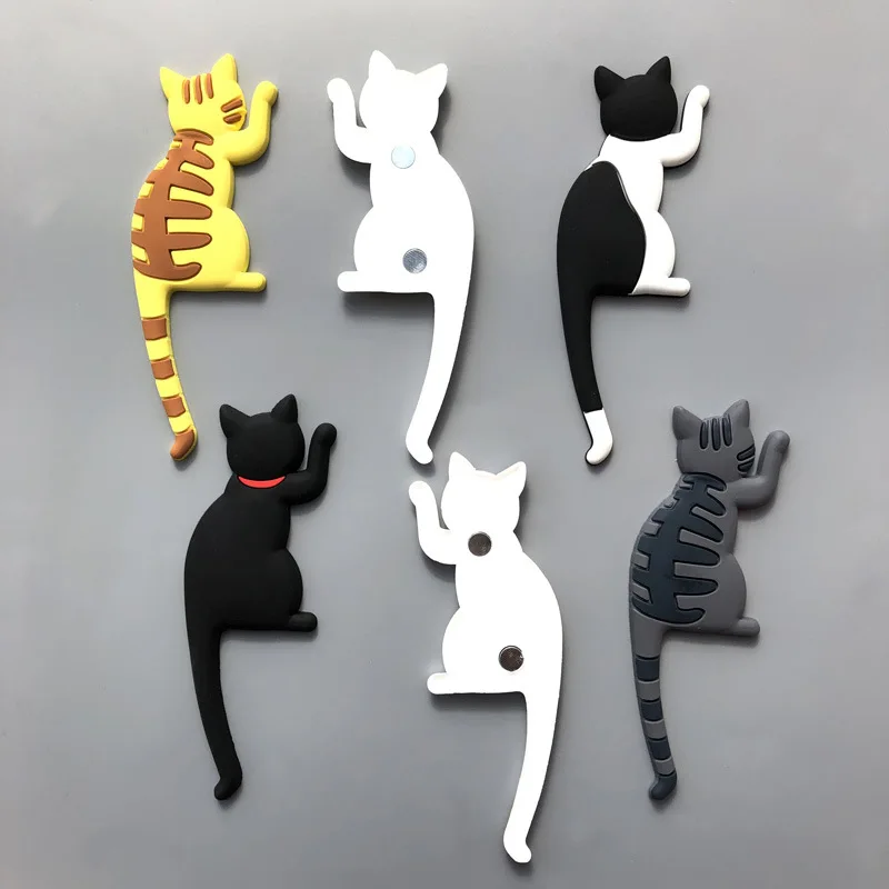 Gancho Sem Pregos De Cauda De Gato De Desenho Animado Criativo (1 Cada Para  Gato Preto E Branco + Gato Branco + Gato Cinza E Branco) 3 Unidades/Saco