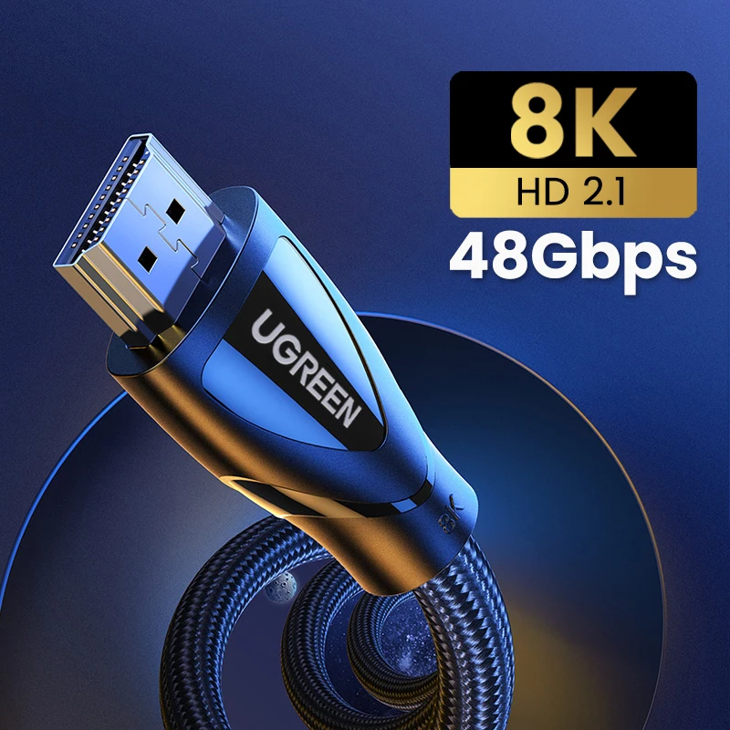  Ugreen HDMI совместимый кабель 2,1 для Xbox серии X 8K/60Hz 4K/120Hz для Xiaomi Mi Box PS5 48 Гбит/с HDR10 + HDMI совместимый кабель 8K 