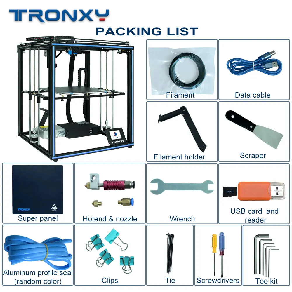 Tronxy X5SA PRO 3d принтер новейший Модернизированный CoreXY DIY os3 двухосный внешний направляющий Titan экструдер гибкий материал