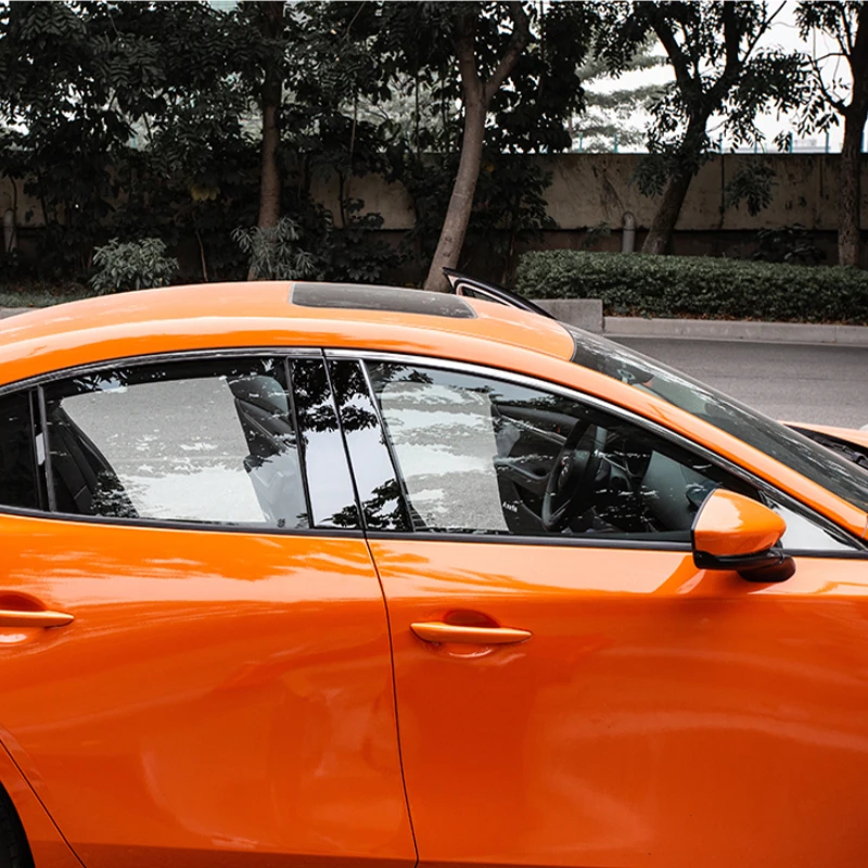 8 шт., автомобильный Стайлинг для Mazda 3 BP,-Н. В., отделка окна автомобиля, наклейка на среднюю колонну, внешний аксессуар из нержавеющей стали