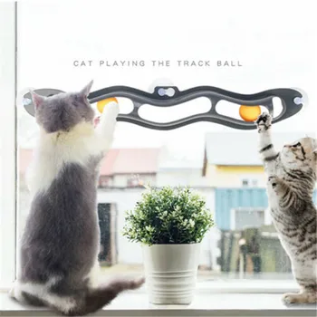 

Cat Toys Interactive Track Ball toy Cat practical Window Suction Cup Track Ball Play Tunnel Pet Toys Pet Accessories