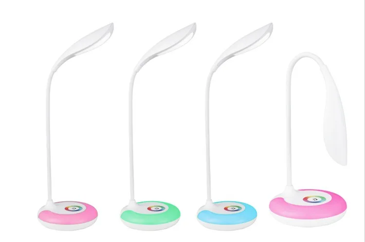 

New Style Rechargeable LED Eye Protection Learning Lamp with 256 Color Touch Dimming Atmosphere Small Night Lamp