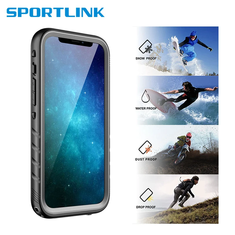 SPORTLINK 방수 케이스, 아이폰 14, 16, 13, 11, 15 프로 맥스, SE, 2 2020, 3 세대, 2022 X, 7, 8 플러스, 충격 방지 내장 스크린 보호대