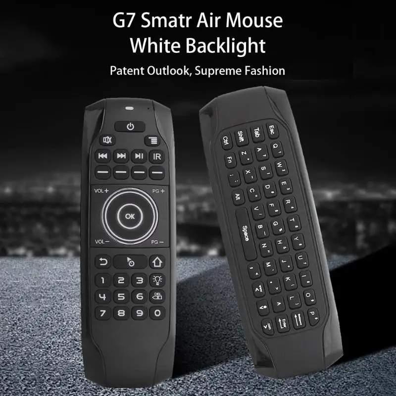 G7 английская/Русская подсветка Fly mouse 2,4G Беспроводная клавиатура Пульт дистанционного управления 5 клавиш обучения пульт дистанционного