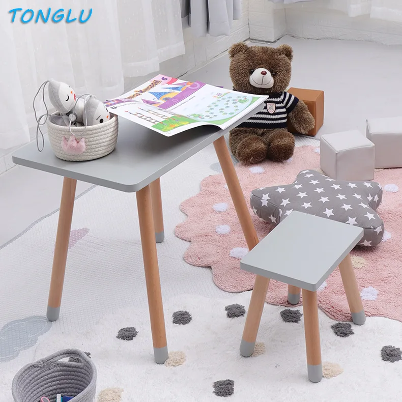 Children Desk and Chair Set Square Study Learning Desk Writing Table and Chair Solid Wood Minimalist Modern Baby Kids Furniture Children Desk and Chair Set Square Study Learning Desk Writing Table and Chair Solid Wood Minimalist Modern Baby Kids Furniture
