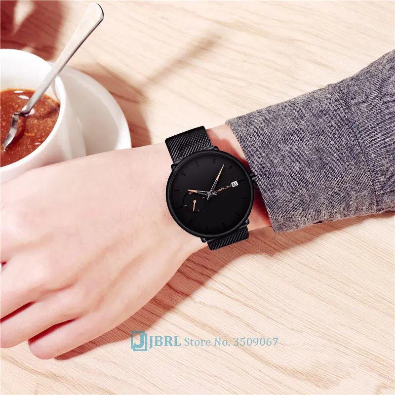 Черные наручные часы женские часы люксовый бренд бизнес нержавеющая сталь женские наручные часы для женщин часы женские наручные часы